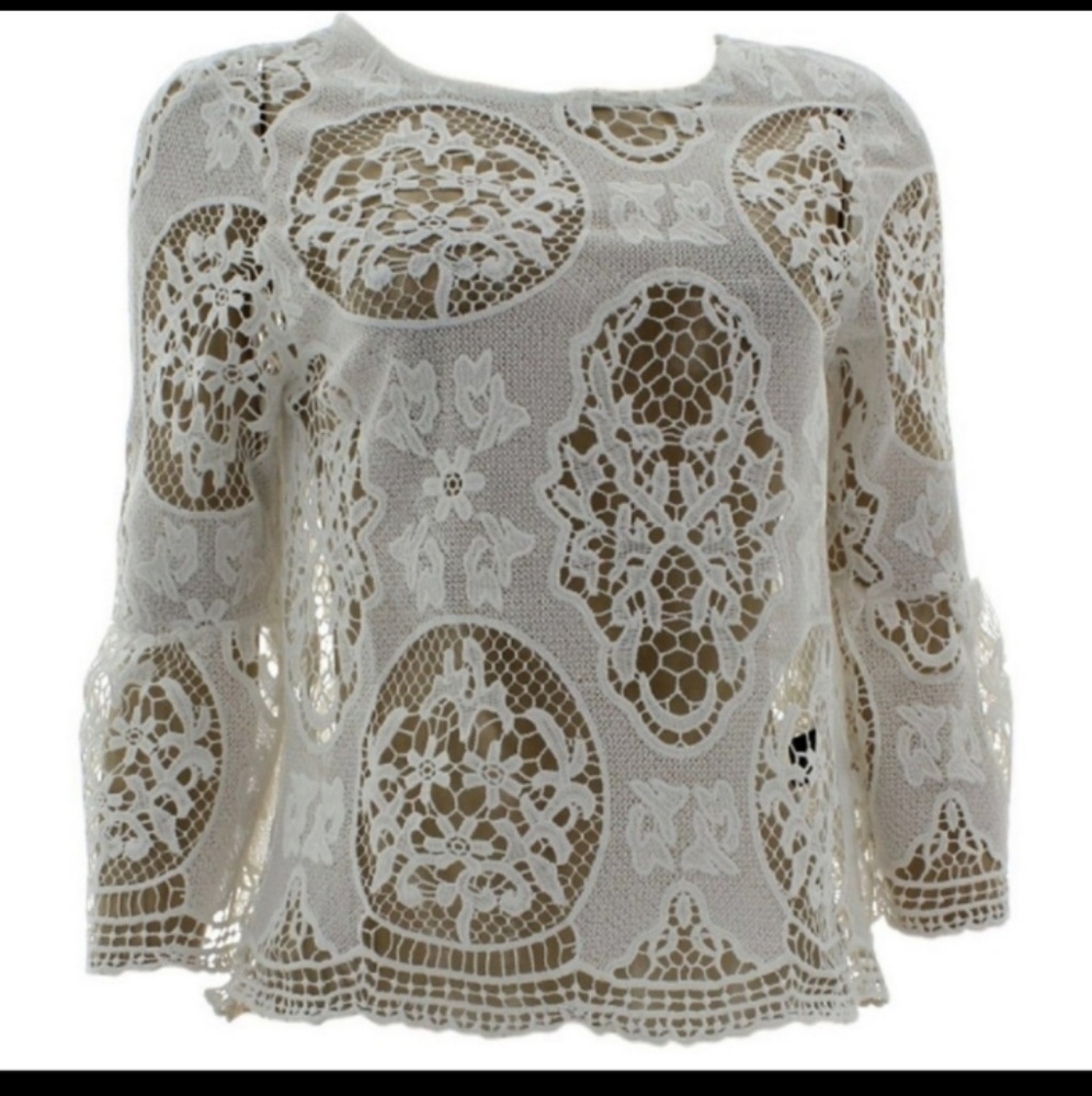 RePosh white/lace long sleeved top